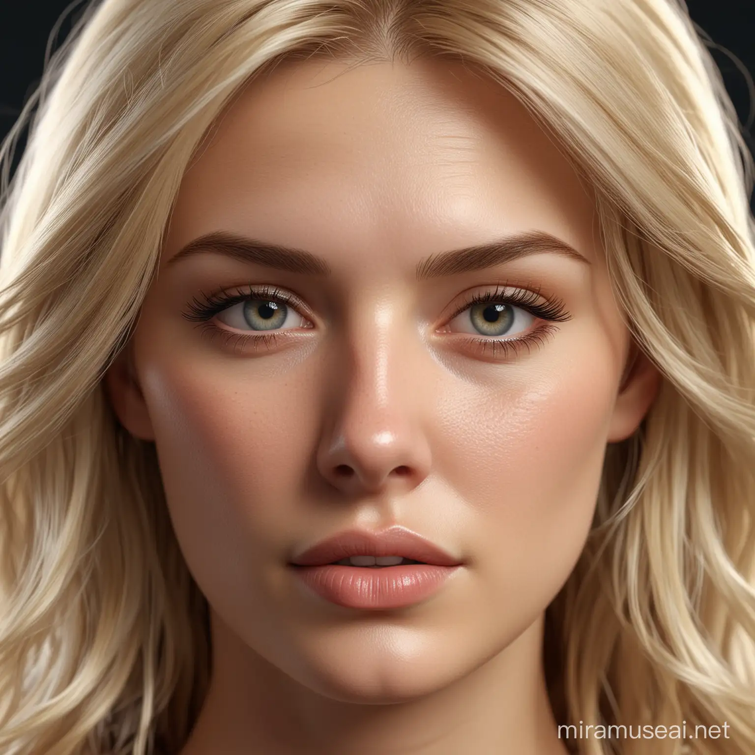 Realistic Portrait of a Mature Blonde Woman with Perfect Features