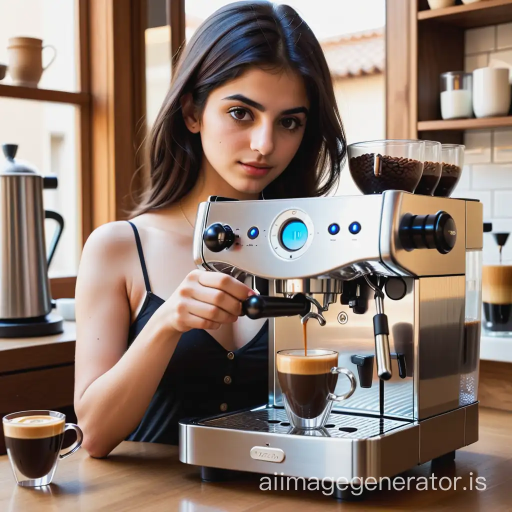 An espresso machine in a world of a Persian girl