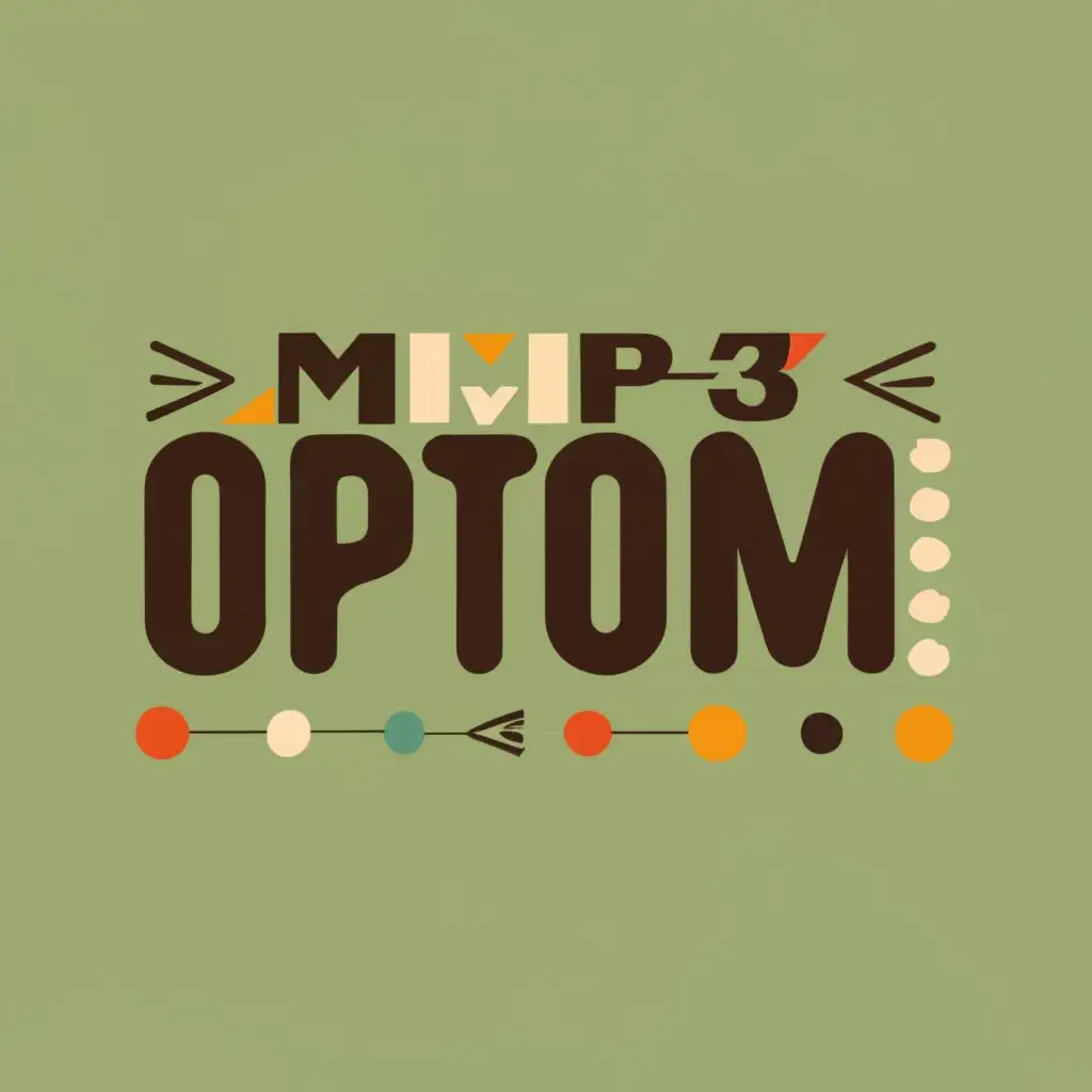 logo, free music, with the text "MP3 OPTOM", typography
