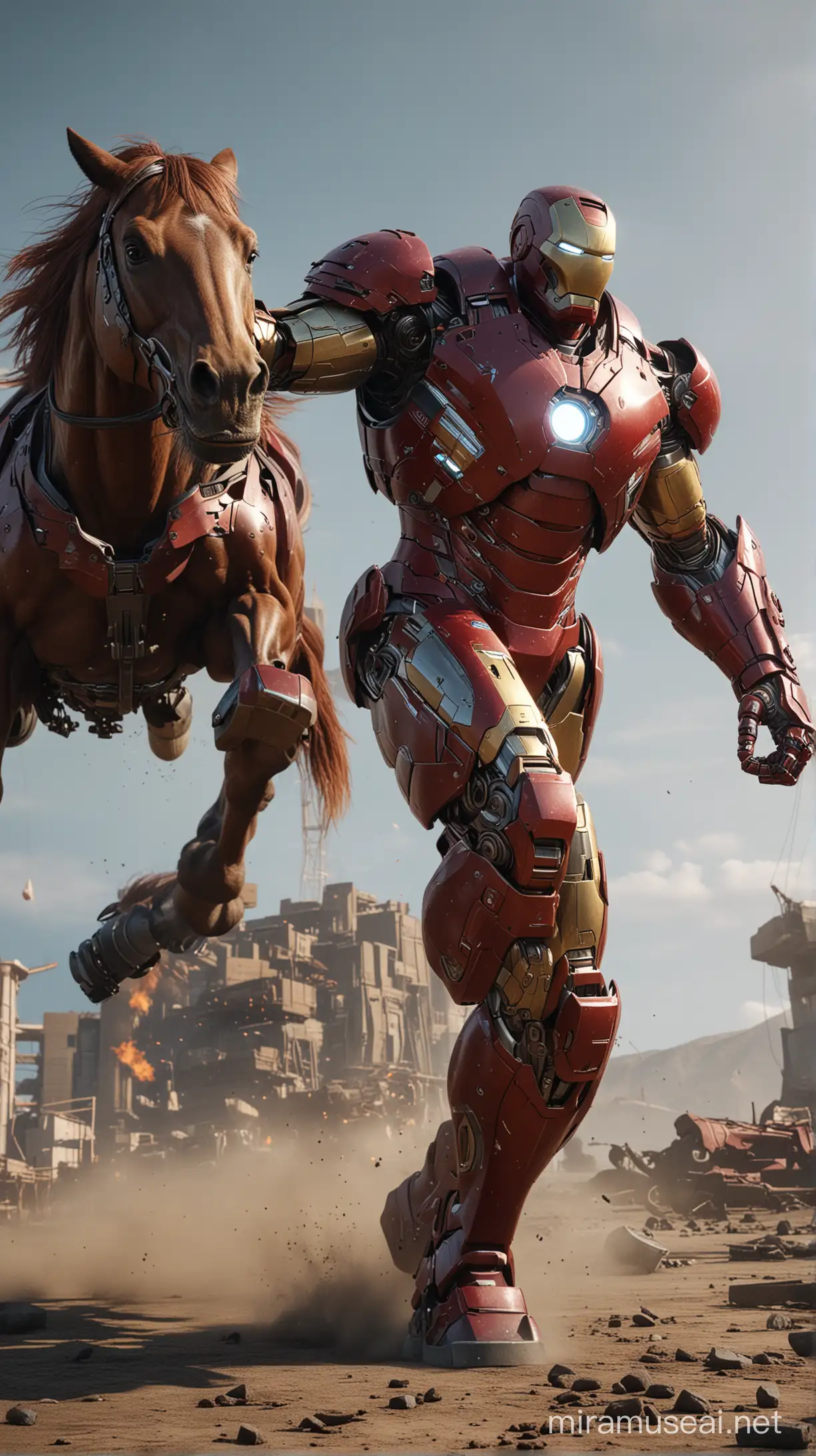 Mechanical Horse Battle Iron Man Style Showdown in UltraHigh Definition