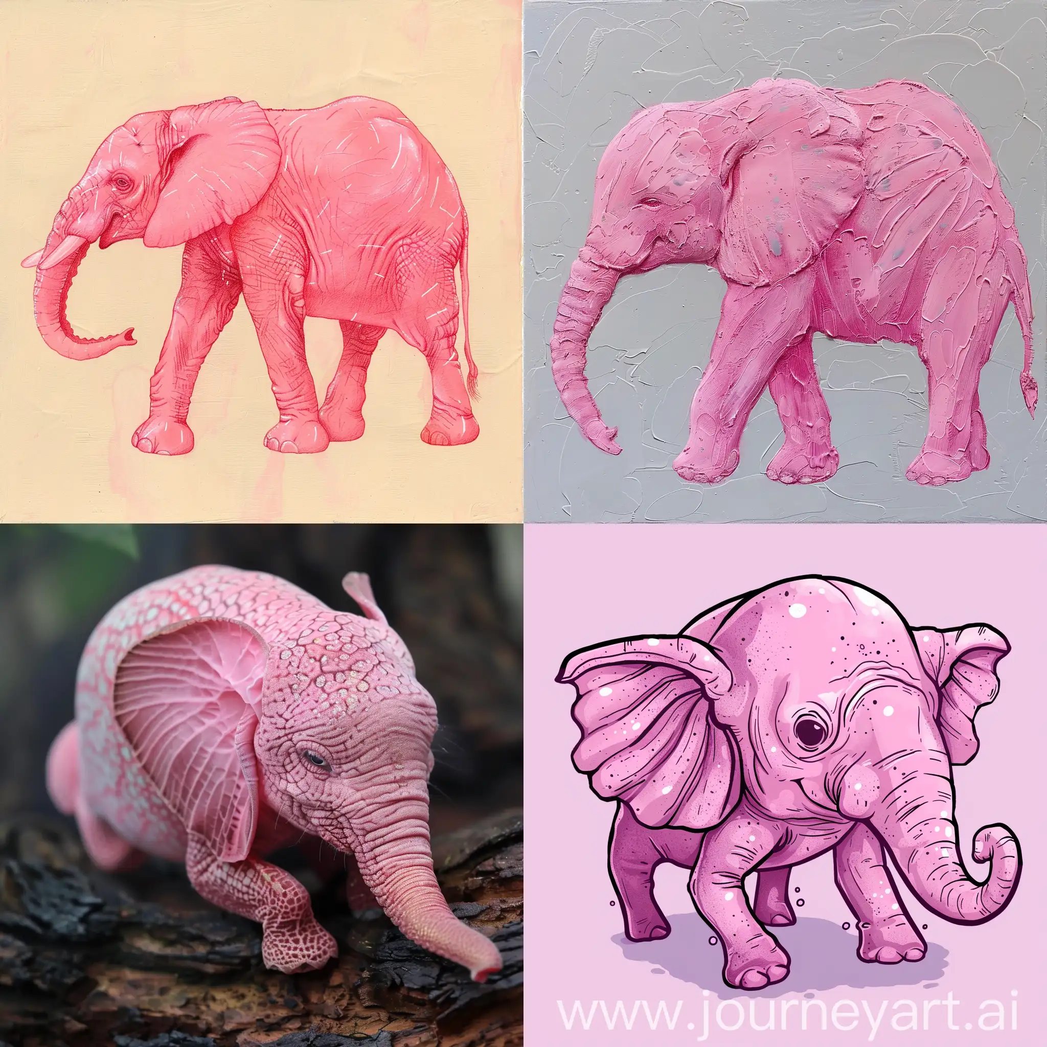 Whimsical-Pink-Elephant-in-Vibrant-Colors