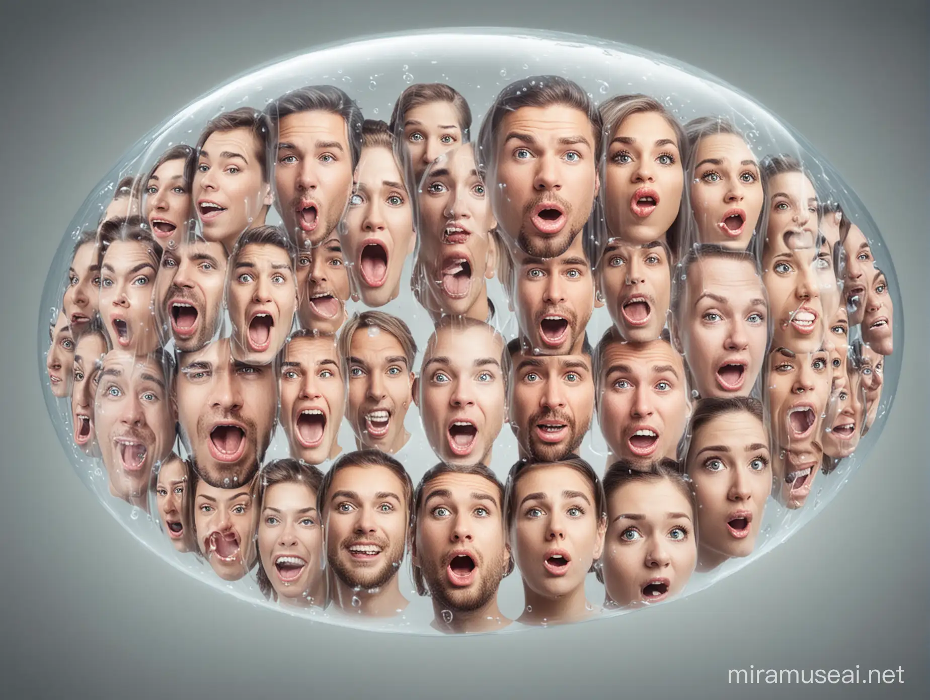 human faces in speak bubble
