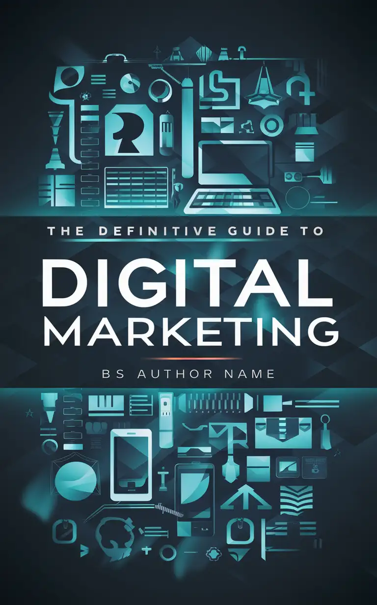 Create a cover for an ebook titled "The Definitive Guide To Digital Marketing"