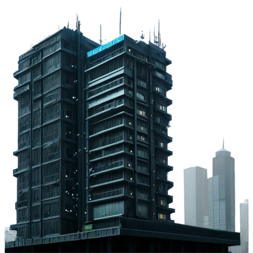 cyberpunk city building