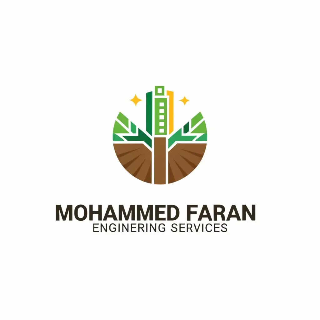 a logo design,with the text "Mohammed Faran", main symbol:Environmental Engineering Services,complex,be used in Construction industry,clear background