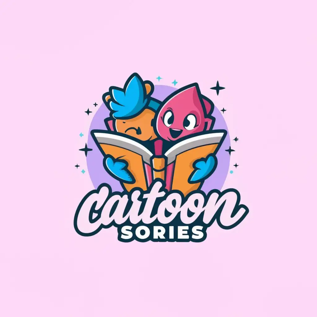 LOGO-Design-For-Cartoon-Stories-Vibrant-and-Playful-with-Storybook-Channel-Symbol