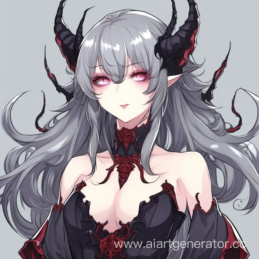 men idolize a succubus with gray hair