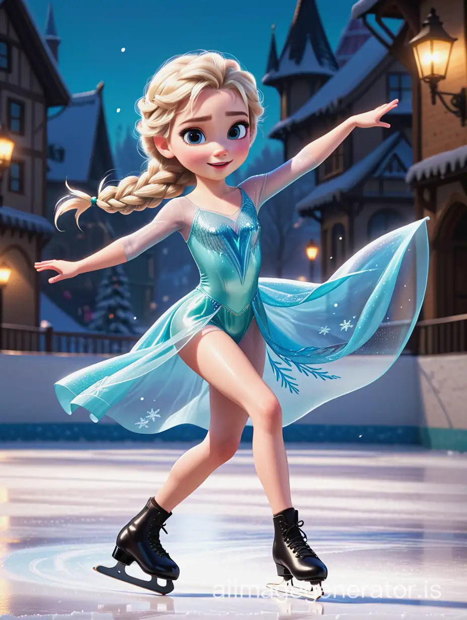 Elsa skating cute kid animation flashcard