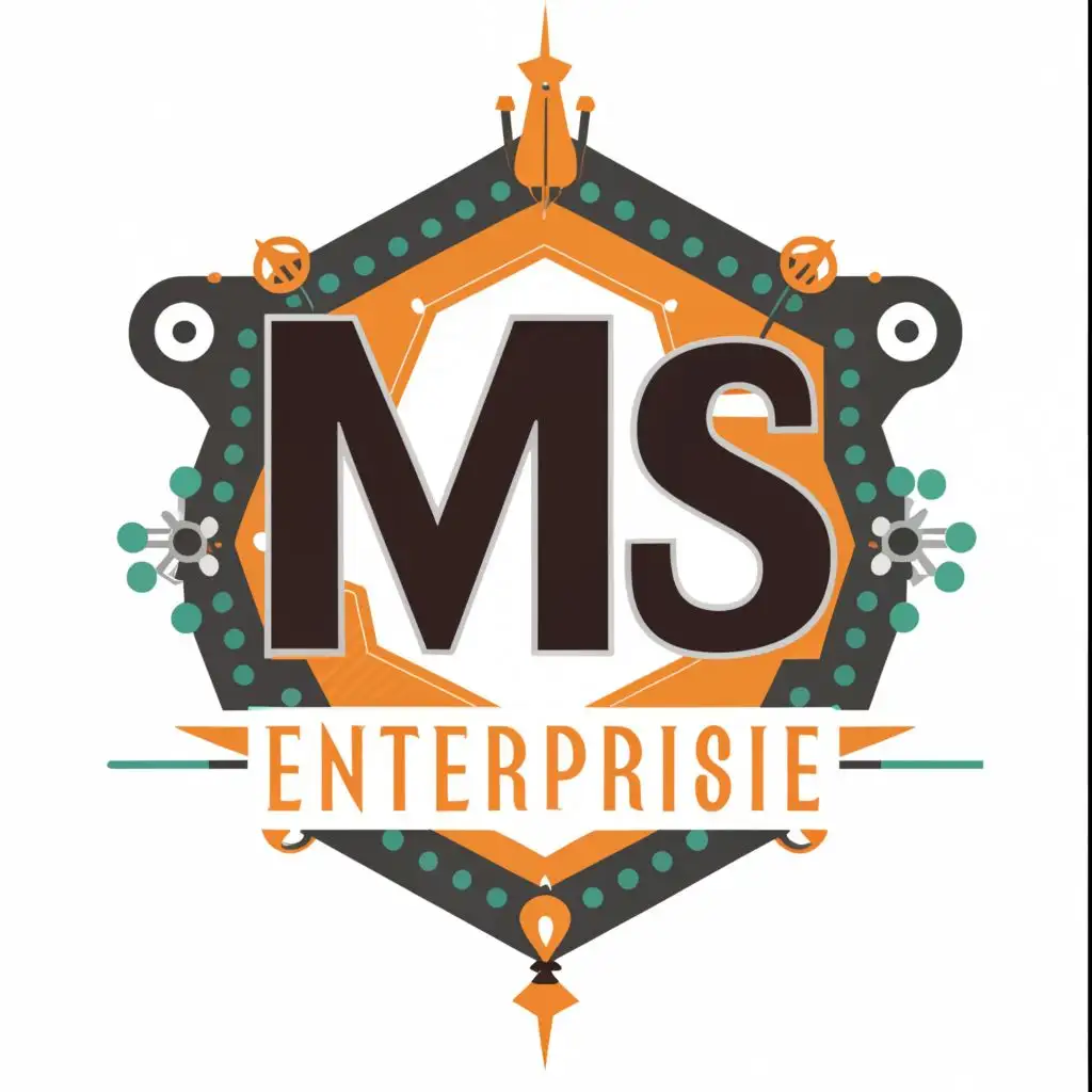logo with the text "M S Enterprises", typography