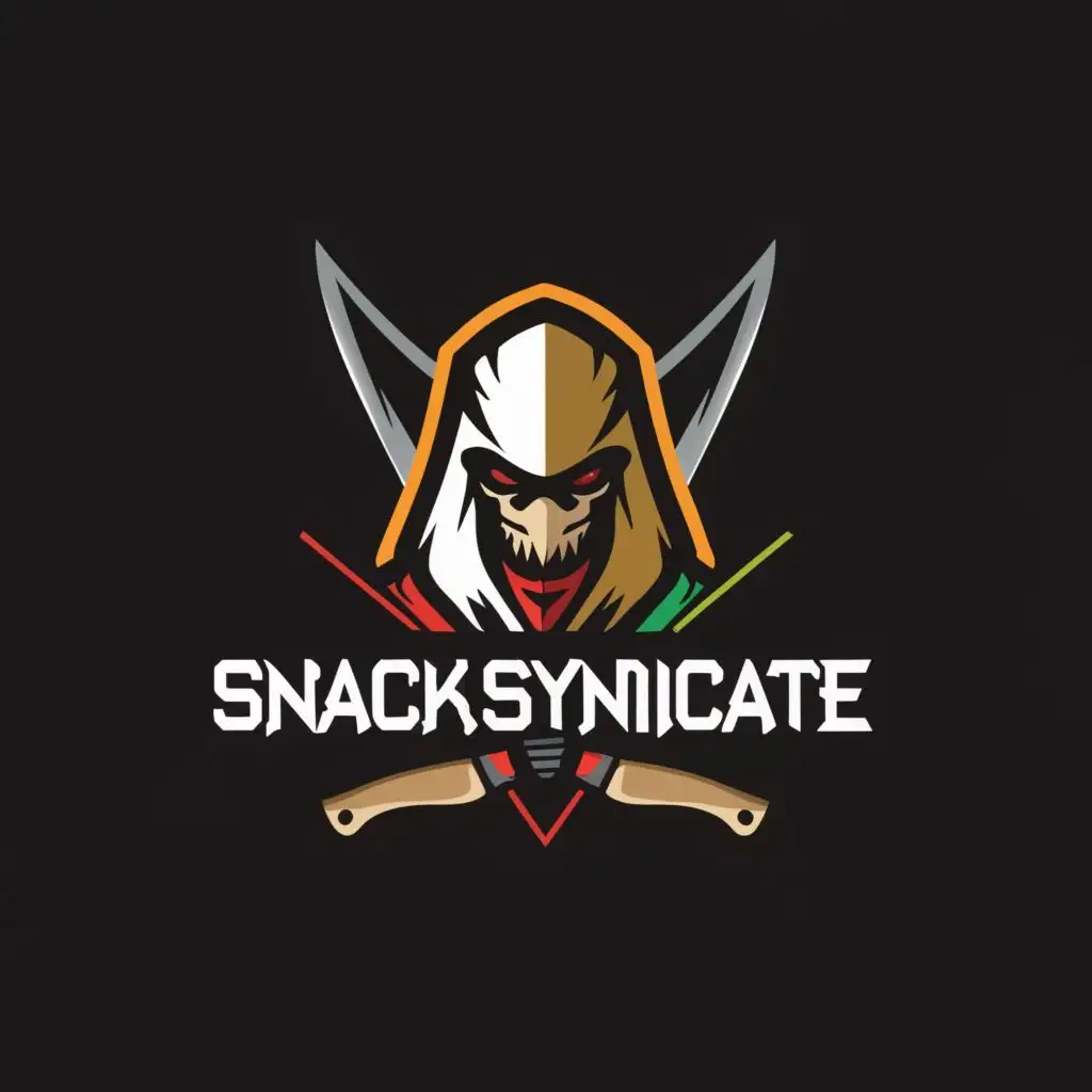 a logo design,with the text 'SnackSyndicate', main symbol:Assassine,Moderate,be used in Restaurant industry,clear background