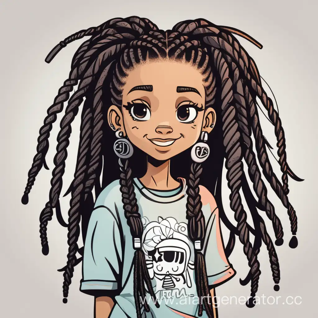 Cartoonish-Girl-with-Dreadlocks-Vibrant-and-Playful-Character-Illustration