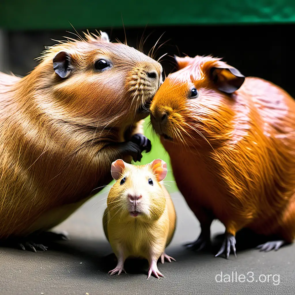 capybara and guinea pigs