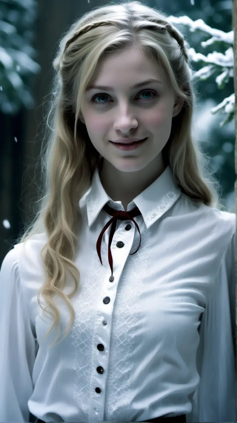Fleur Delacour Harry Potter Portrait in Chic Snowy White Blouse