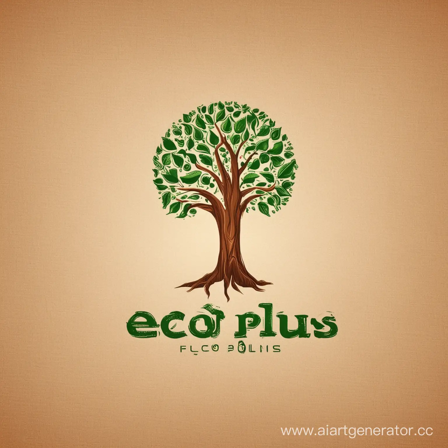 Eco-Plus-Vector-Logo-Sustainable-Branding-with-Tree-Design