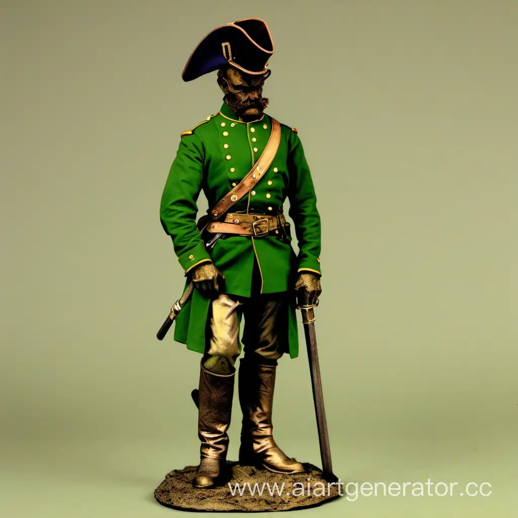 Minotaur Confederate in green uniform 1880