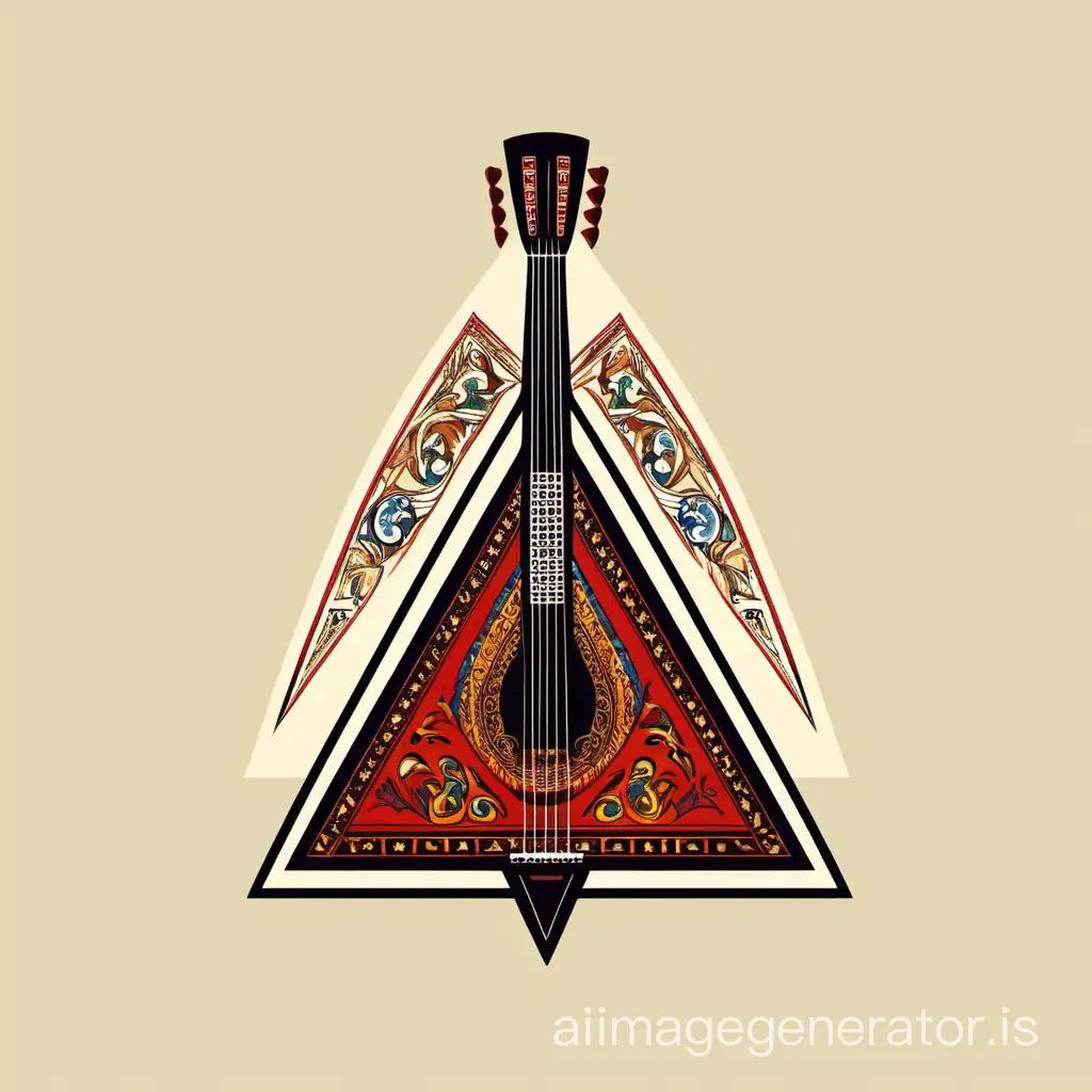 vector logo, Russian triangular balalaika