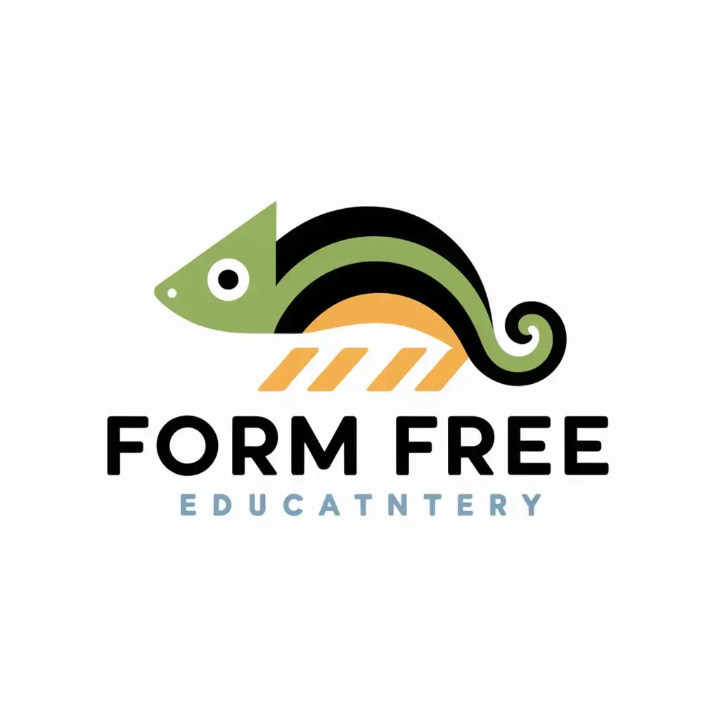 logo, chameleon, with the text "Form Free", typography, be used in Education industry