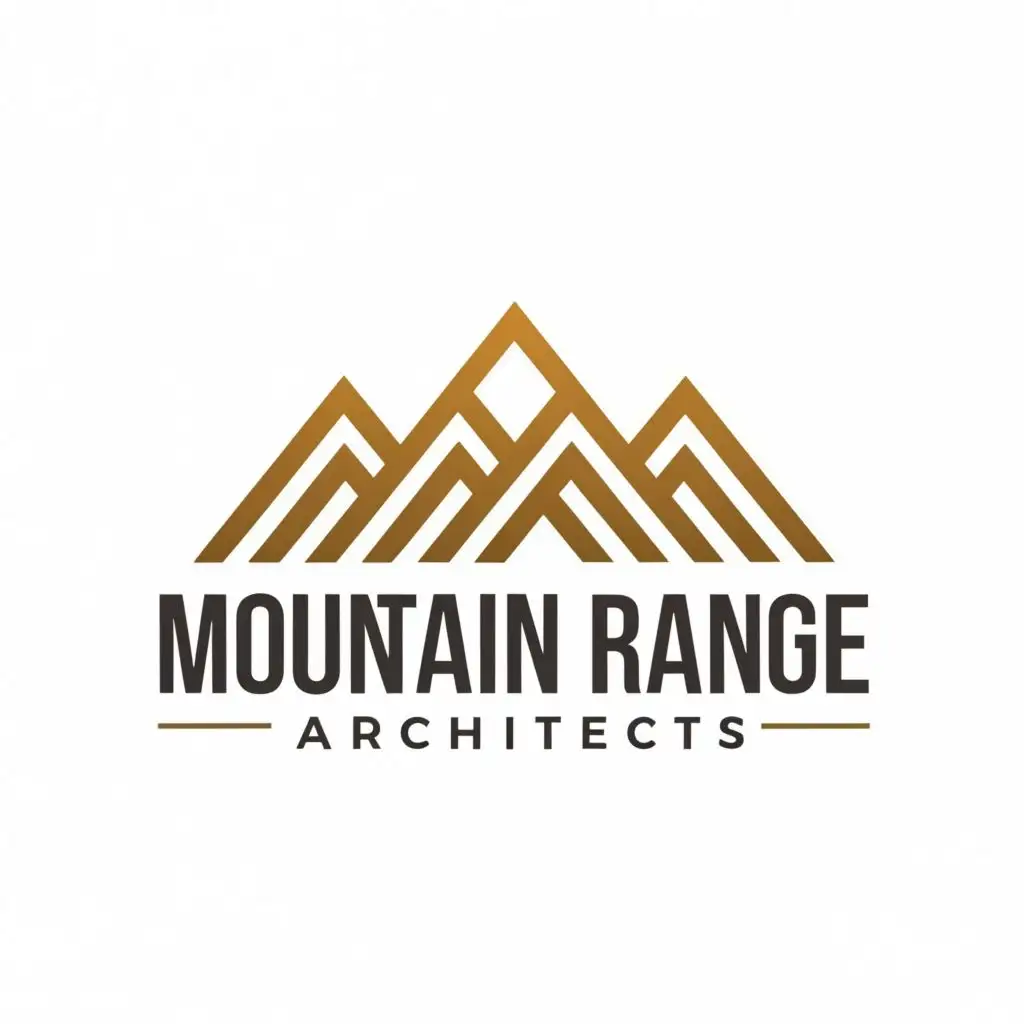 logo, a minimal mountain range, with the text "Mountain Range Architects", typography, be used in Construction industry