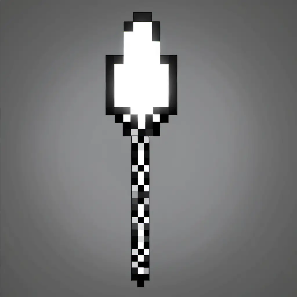 draw me a simple black and white blank minecraft torch
