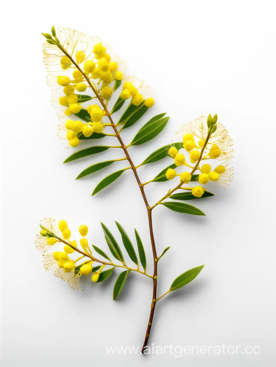 Exquisite-Botanical-Acacia-Flower-in-Vivid-Detail-Isolated-on-White