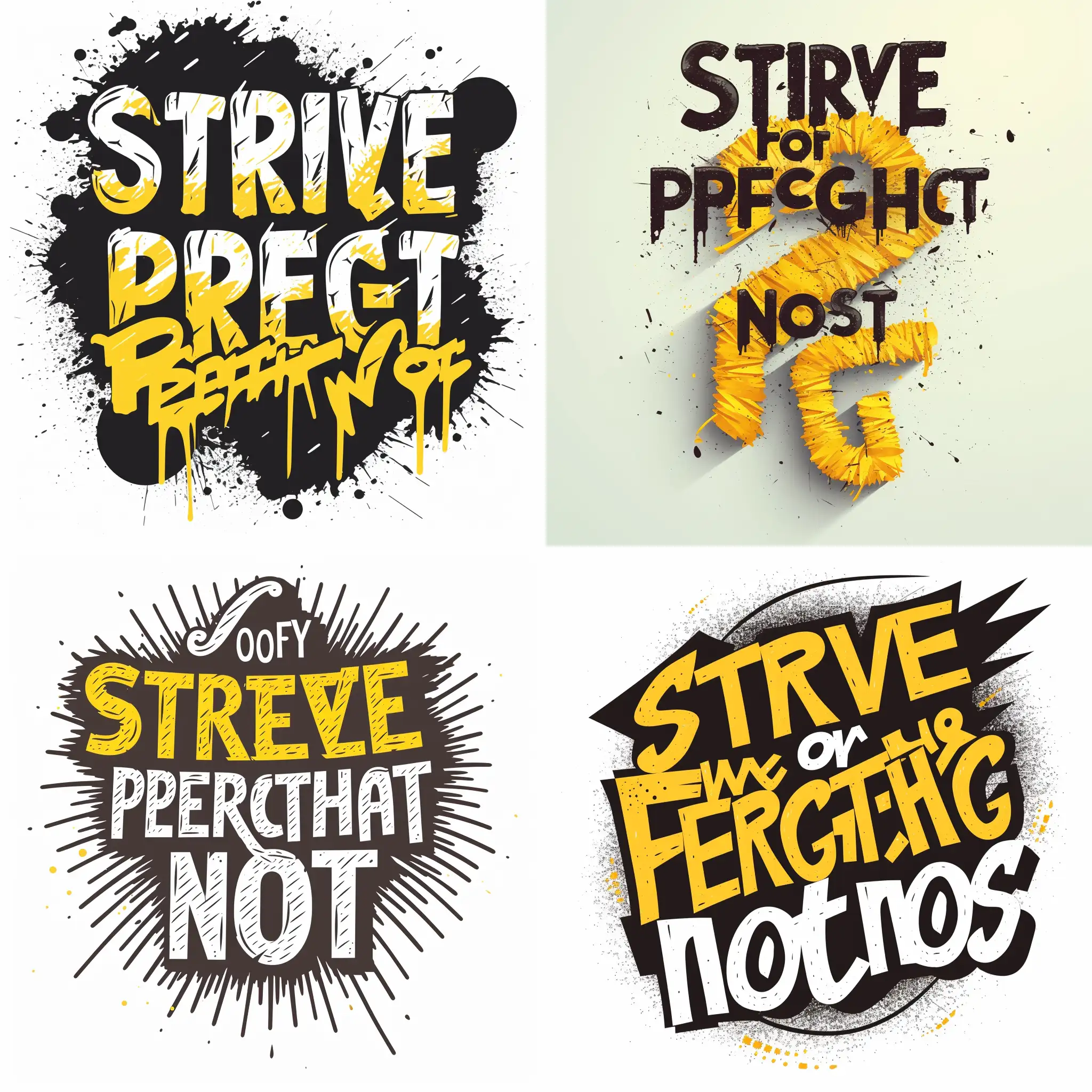 Humorous-Typography-Vector-Illustration-Strive-for-Process-Perfection-Not