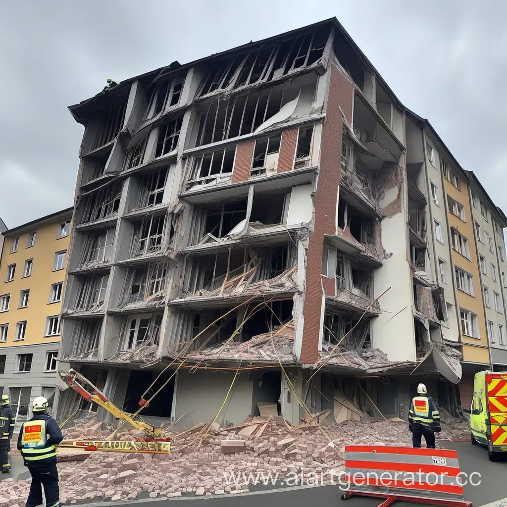 Обрушение 4-этажного дома в германии