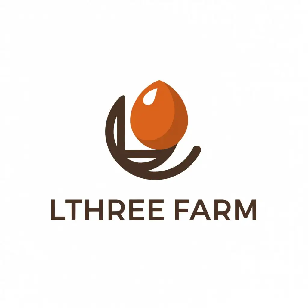 a logo design,with the text "L THREE FARM", main symbol:EGGS,Moderate,be used in Retail industry,clear background
