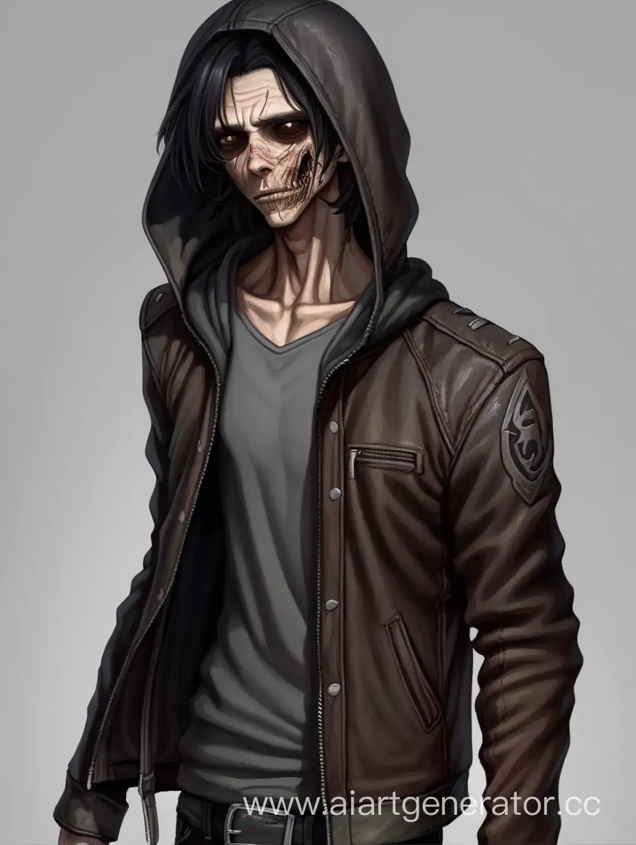 Medieval-Undead-Man-in-Dark-Brown-Leather-Jacket