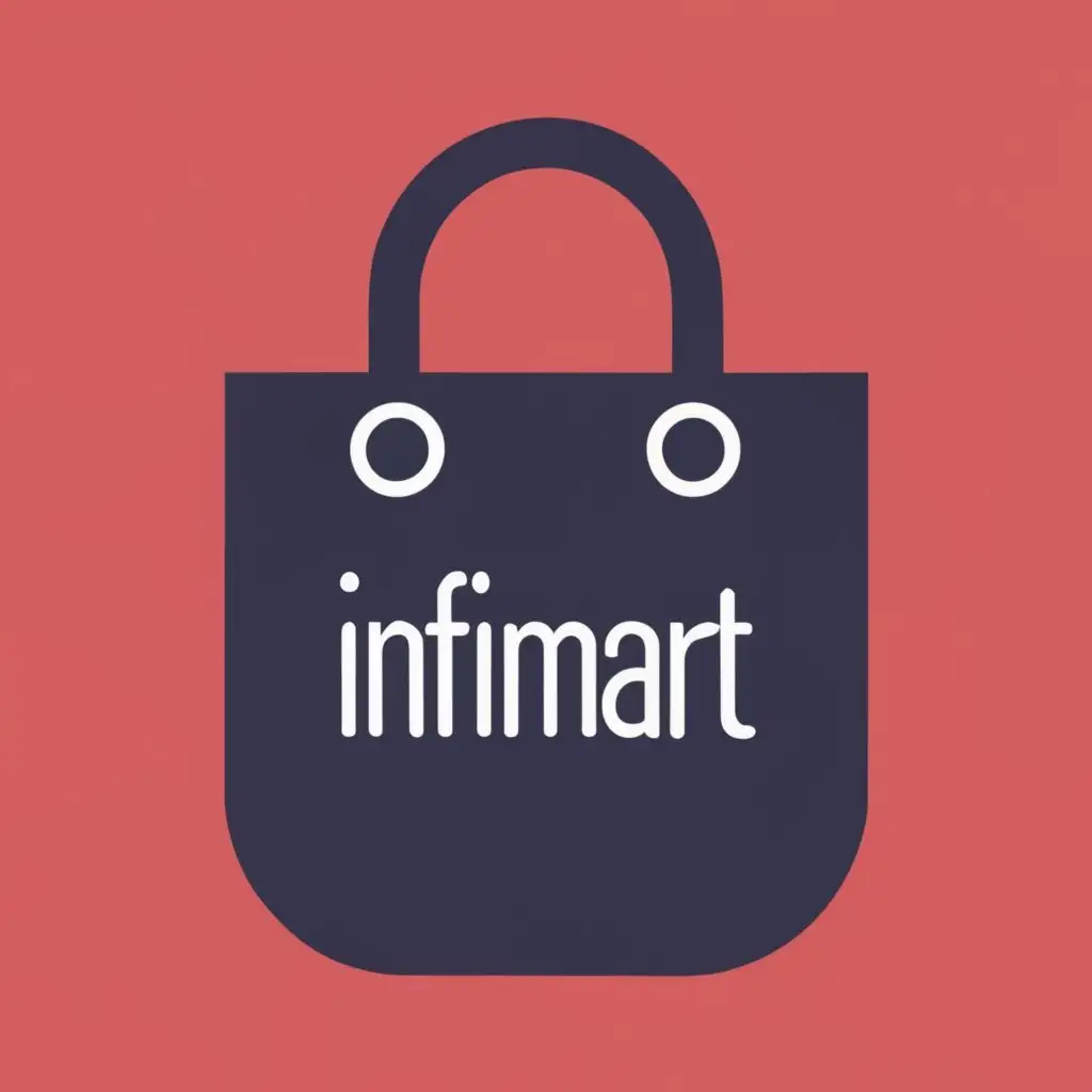 logo, Shopping Bag, with the text "InfiMart", typography