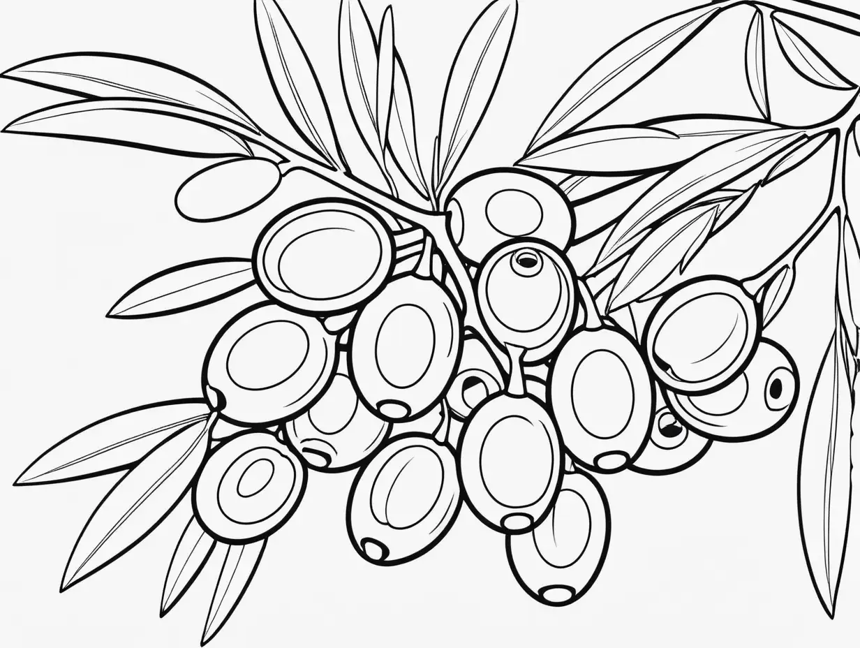 Whimsical Olive Illustration for Coloring Book