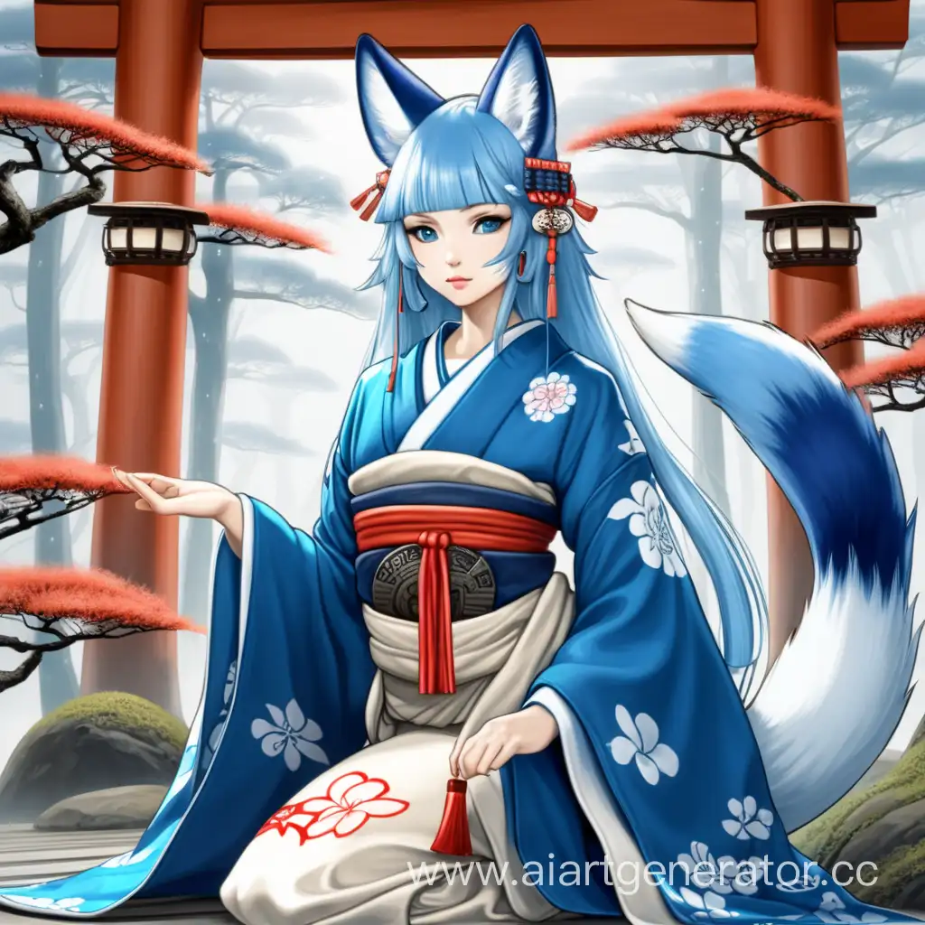 Mystical-Blue-Fox-Girl-Shinto-Priestess-Attire-Enchantment
