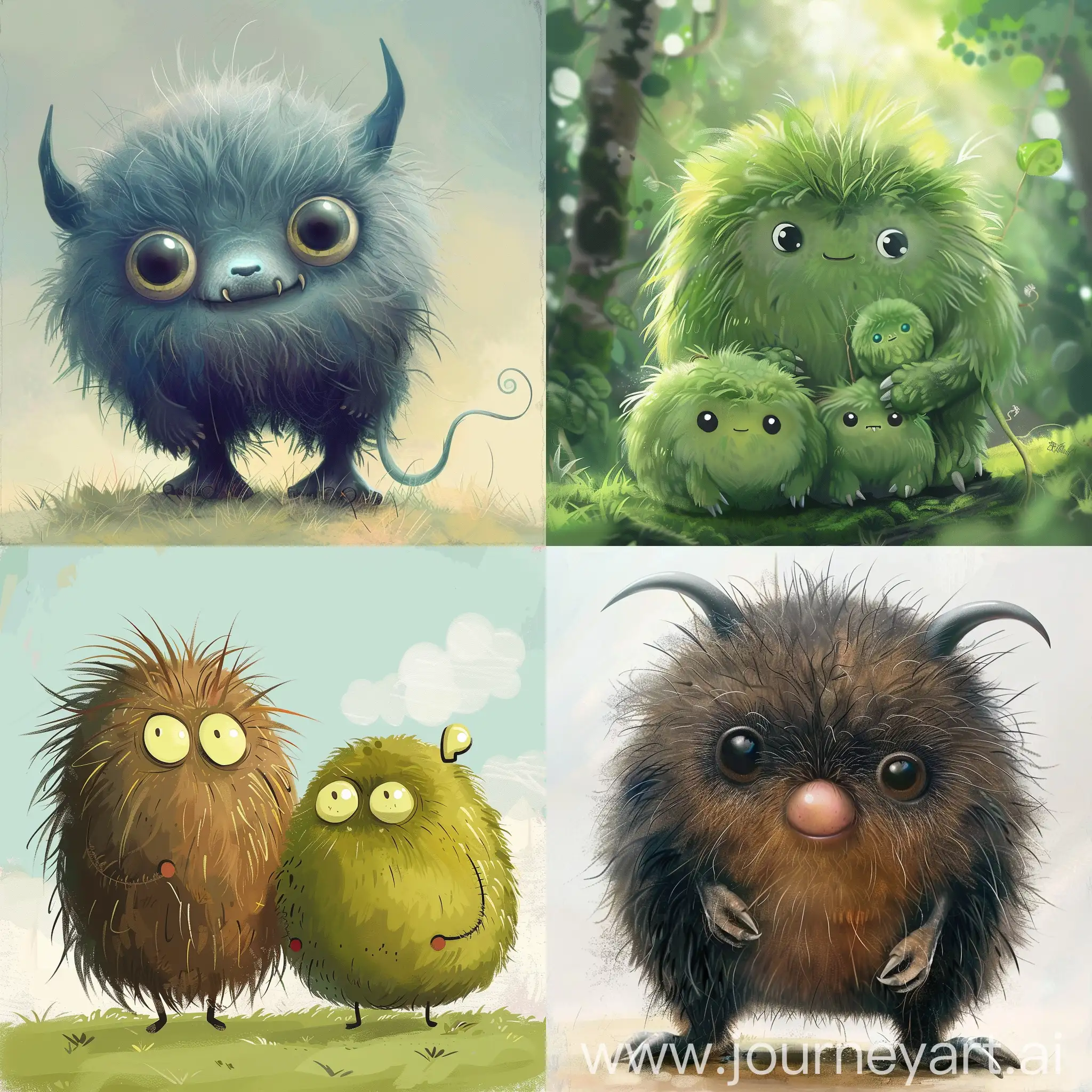 Adorable-Kiwaii-Monsters-in-Playful-Interaction