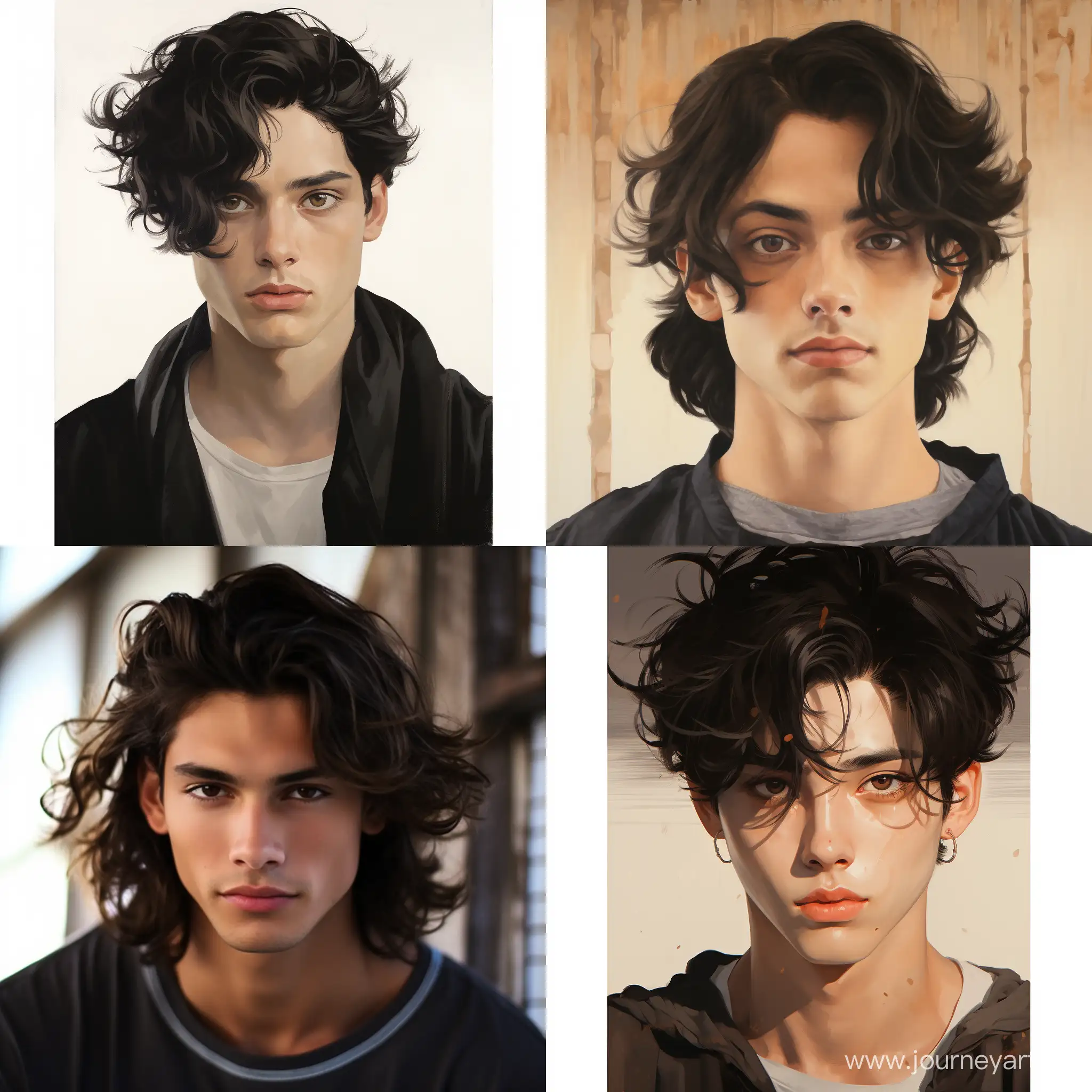 Captivating-Portrait-of-a-20YearOld-Man-with-Black-Hair-and-HoneyColored-Eyes