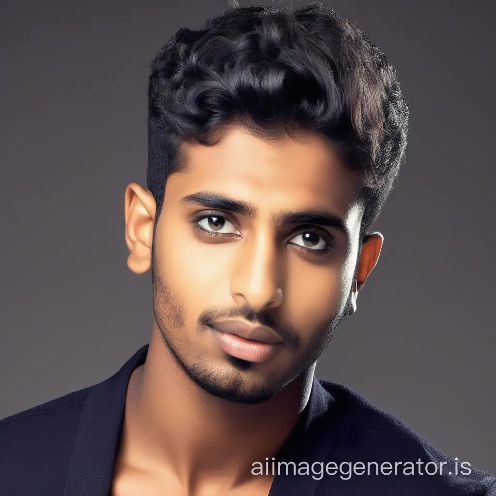 Stunning 22-year-old very short curling haired Indian man