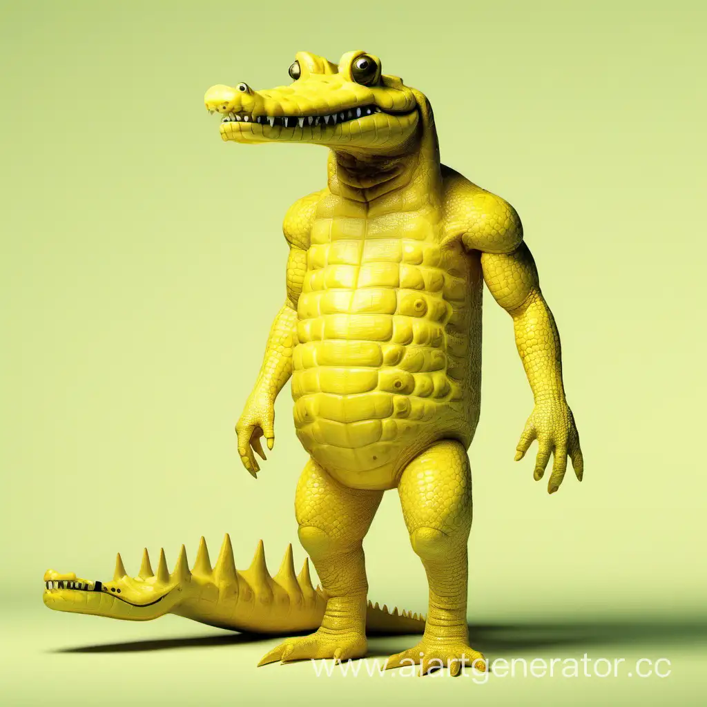 Лимонный крокодил в виде человека 