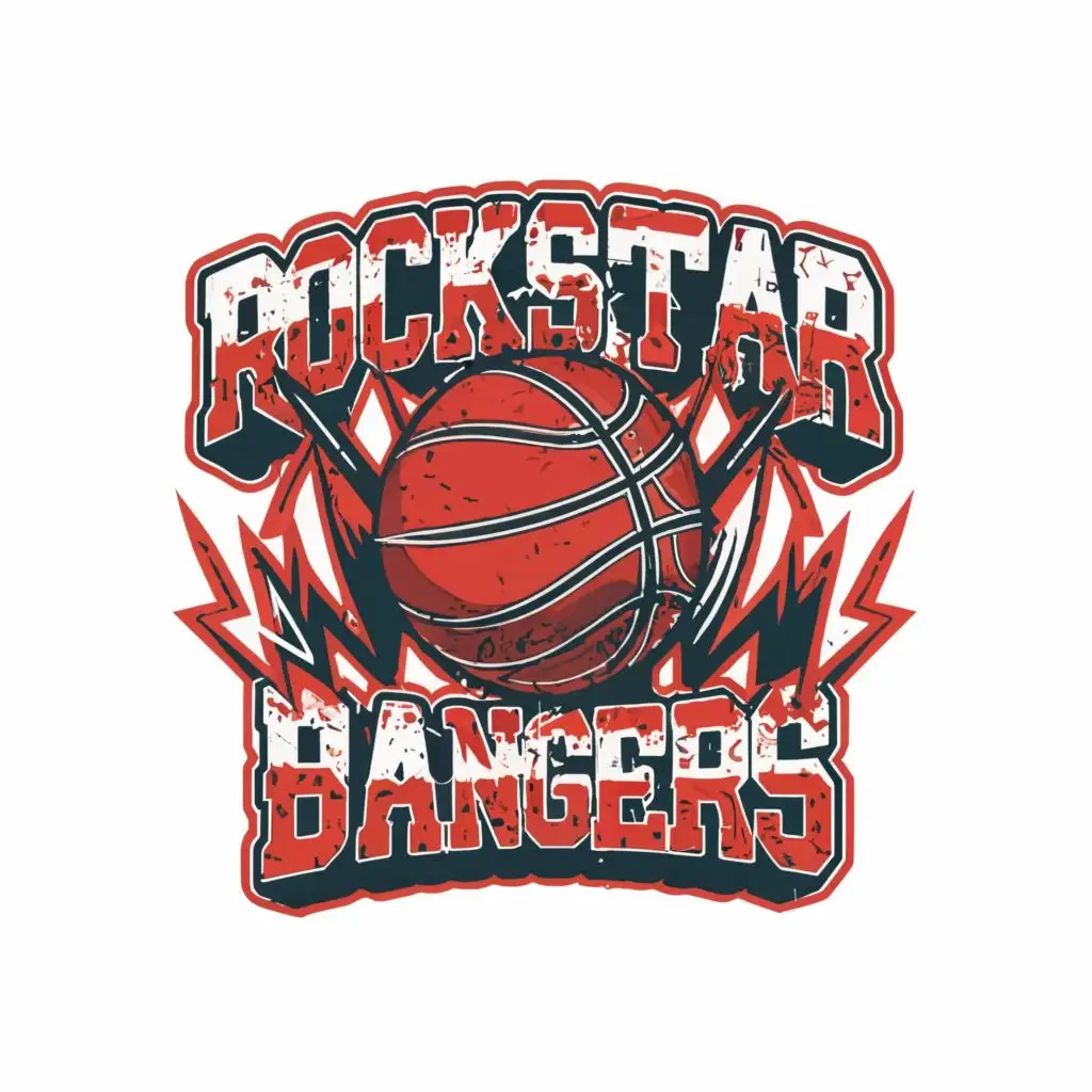 LOGO-Design-For-Rockstar-Bangers-Energetic-Headbanging-Basketball-Theme-with-Striking-Typography