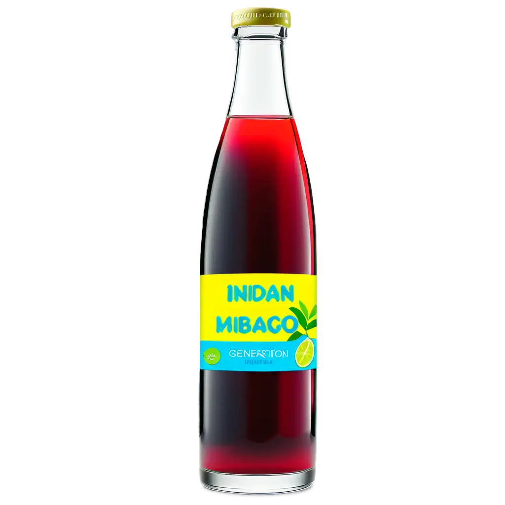 A nimbu beverage with indian twist  bottle label for a fun loving generation