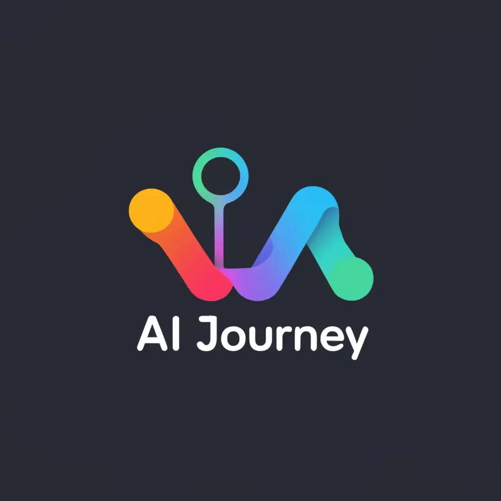 logo, logo showing a journey trough AI, with the text "AI Journey", typography