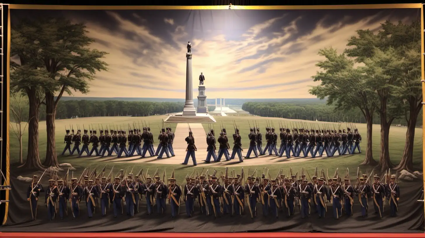 Historic Theatre Backdrop Gettysburg Park Soldiers National Monument Scene