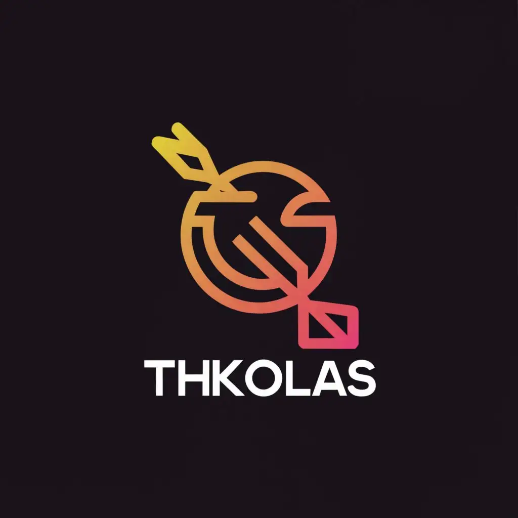 a logo design,with the text "THIKOLAS", main symbol:Sagittarius