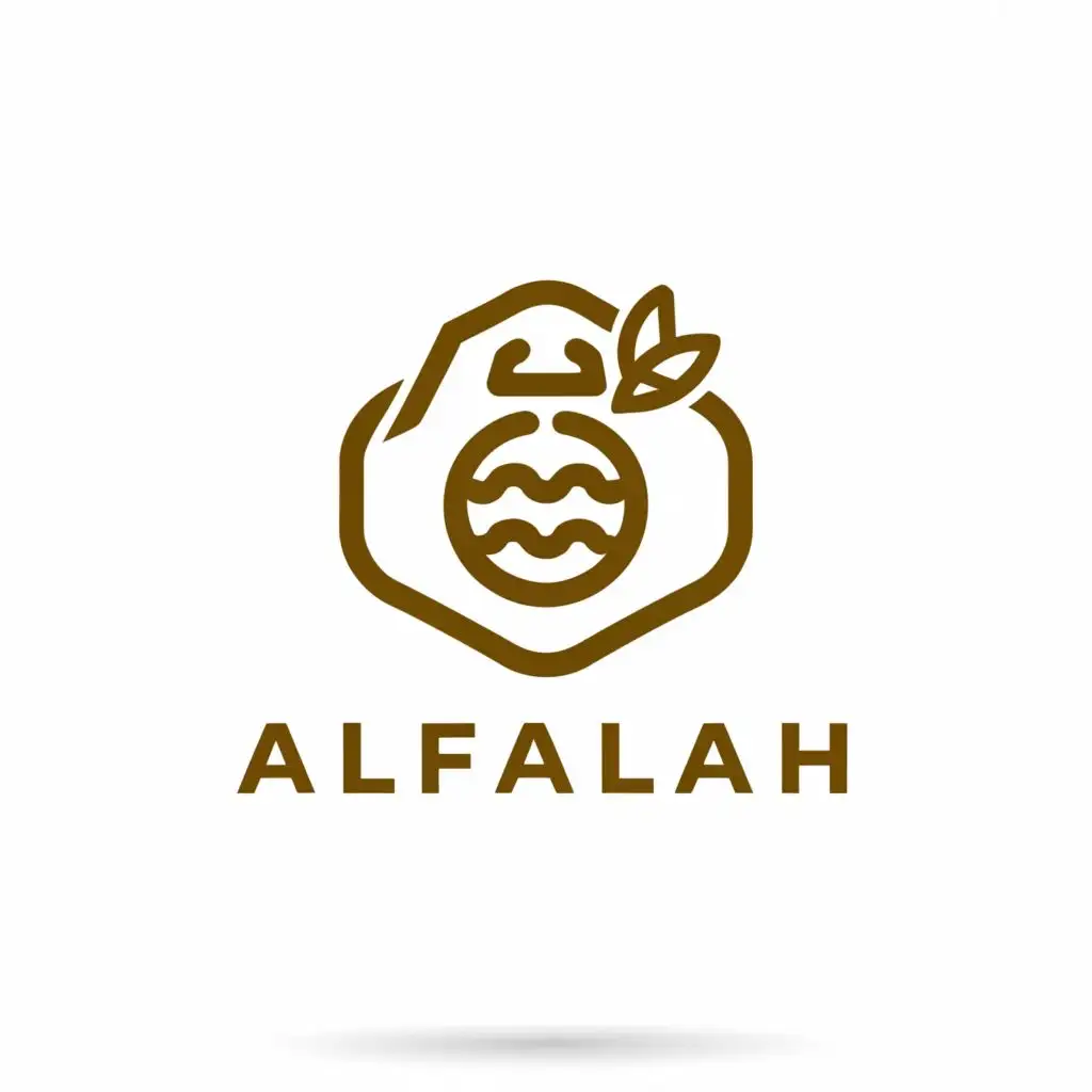 a logo design, with the text "alfalah" in Arabic, main symbol: organic farm honey, minimalistic, be used in superfood and supplement, clear background