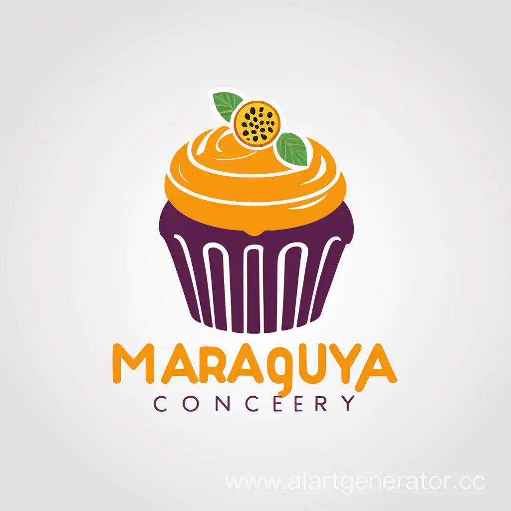 Passion-Fruit-Cupcake-Maraquya-Confectionery-Logo-on-White-Background