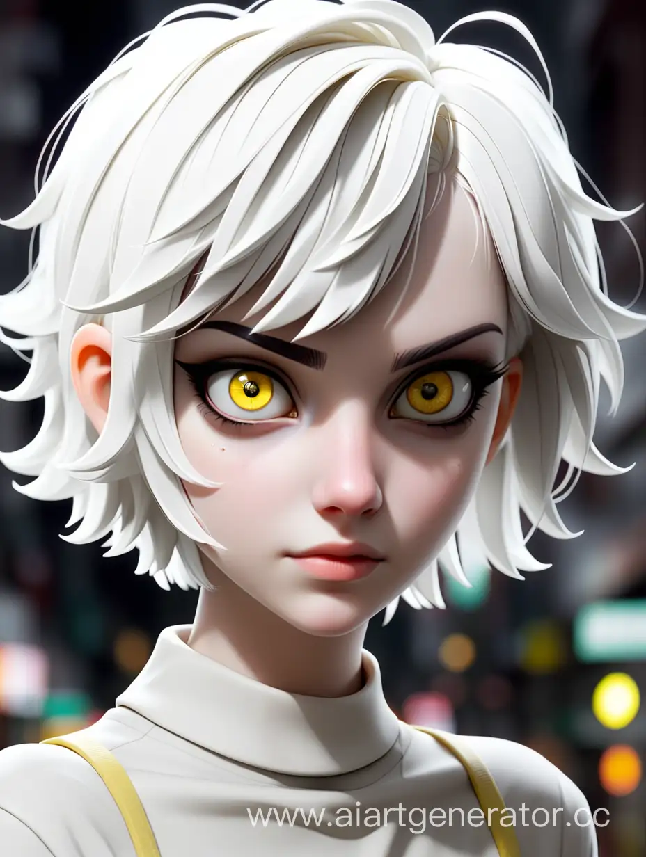 Adorable-Girl-with-White-Short-Hair-and-Yellow-Eyes