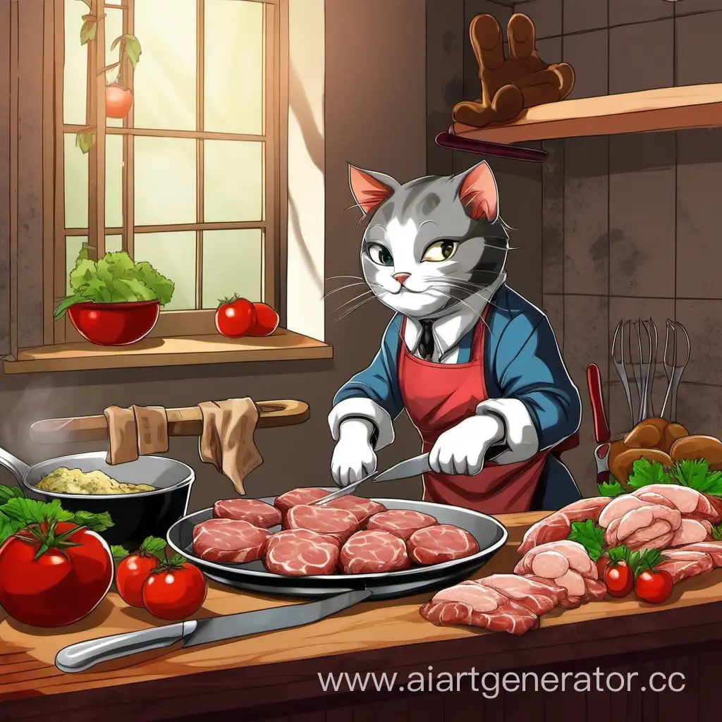 Cat-Expertly-Preparing-Delicious-Cutlets