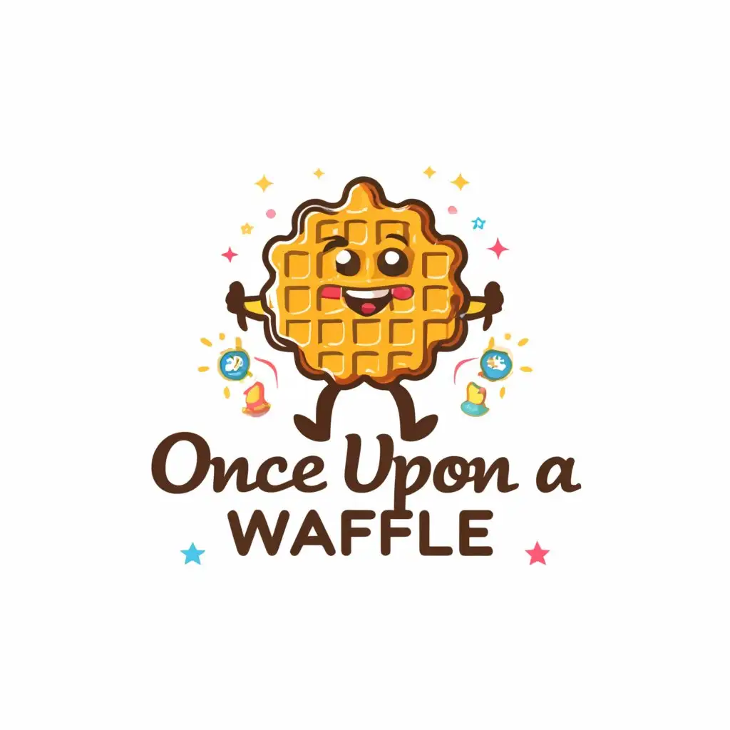 LOGO-Design-for-Once-Upon-a-Waffle-Whimsical-Waffle-Illustration-for-Restaurants