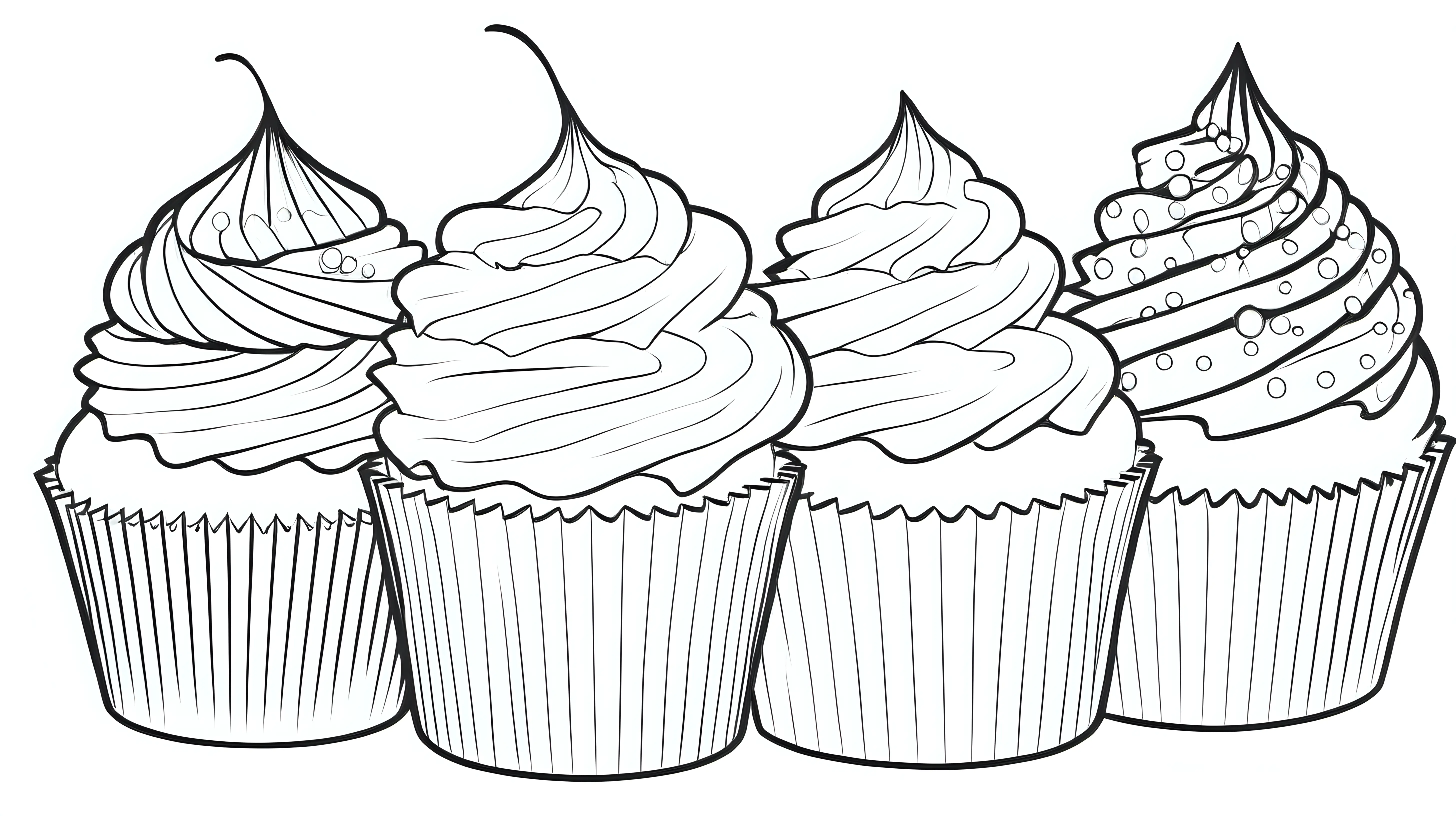 Whimsical Cupcake Coloring Page for Relaxing Art Therapy