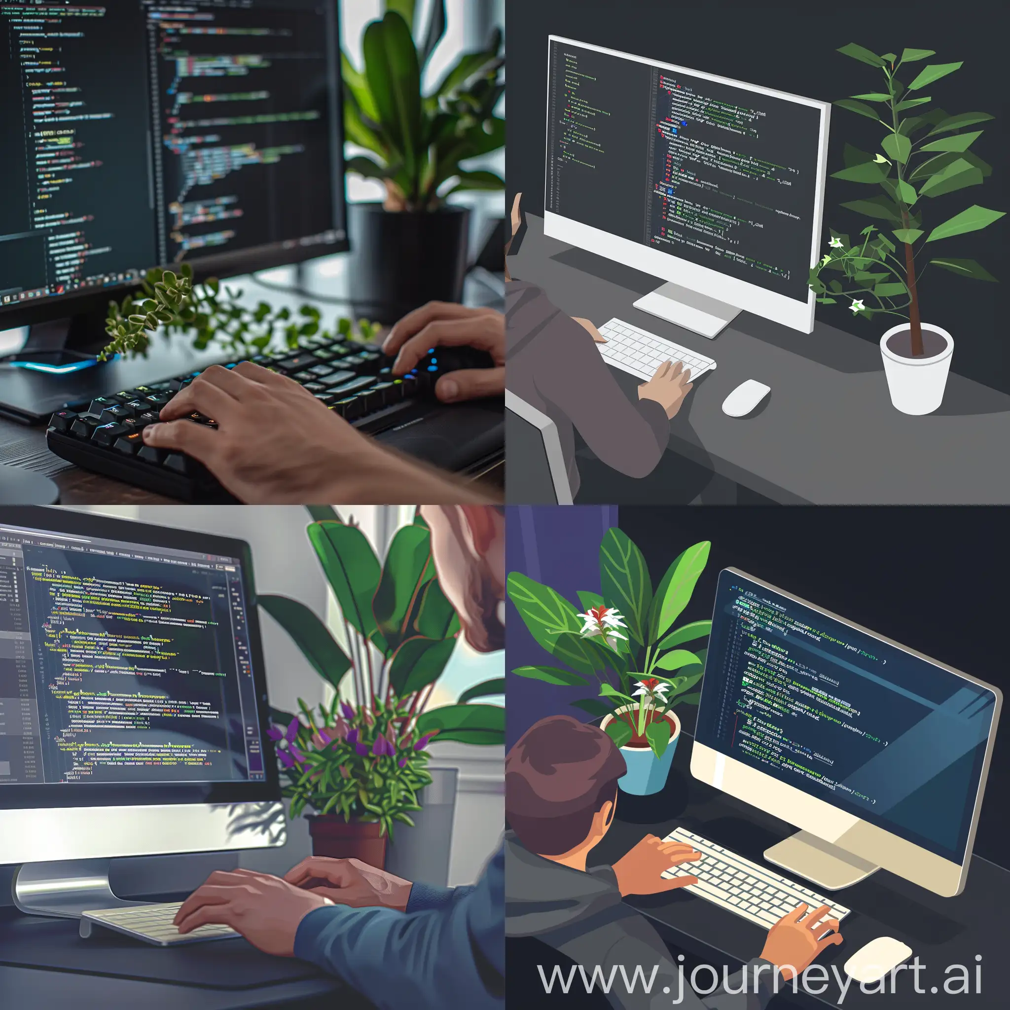 Professional-Programmer-in-Virtual-Workspace-with-Code-Display-and-Potted-Plant