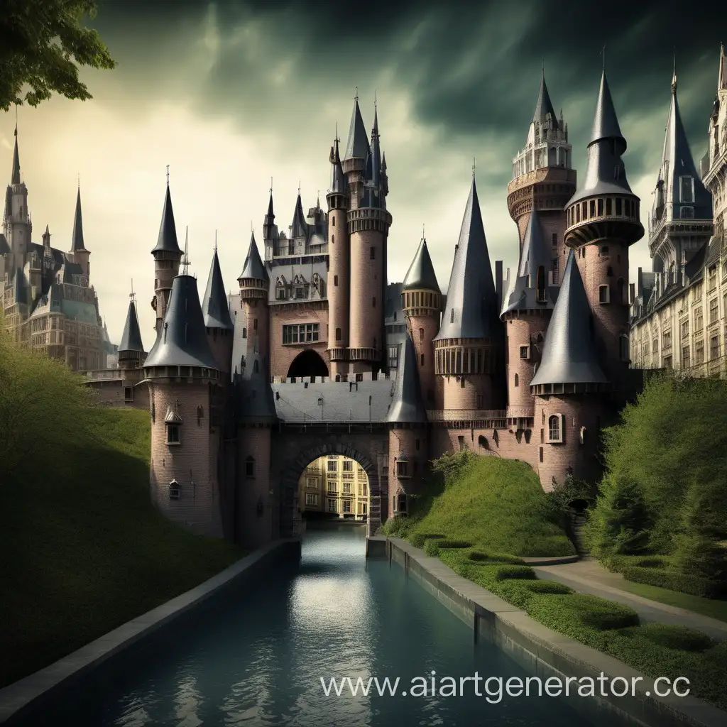 Enchanting-Fantasy-Castle-Architecture-in-Urban-Belgium-Setting