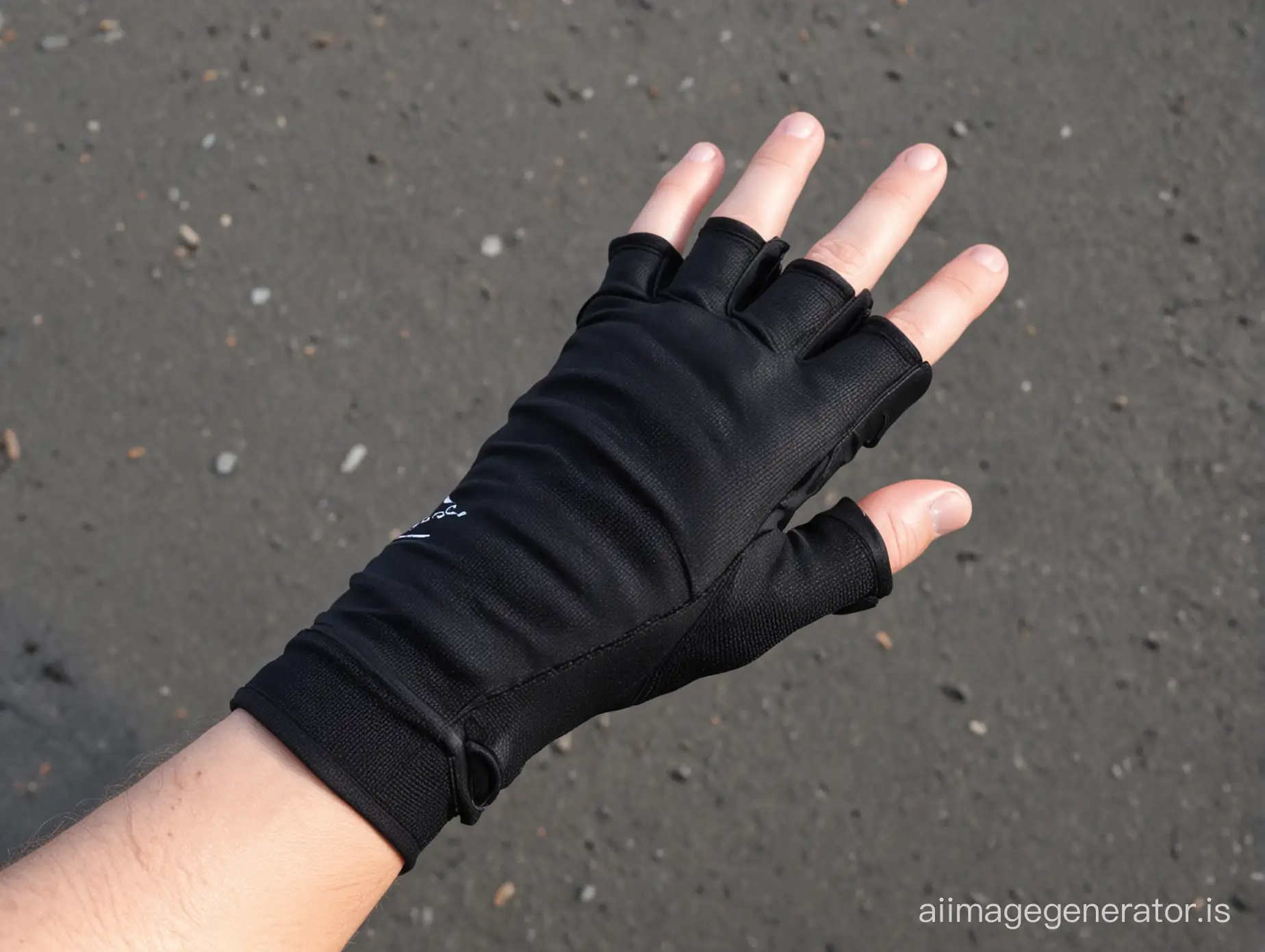 Cycling-Enthusiasts-Black-Fingerless-Gloves-with-Velcro-Strap