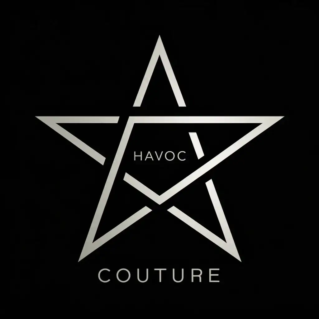 LOGO-Design-For-Havoc-Couture-Edgy-Pentagram-Symbol-with-Striking-Typography
